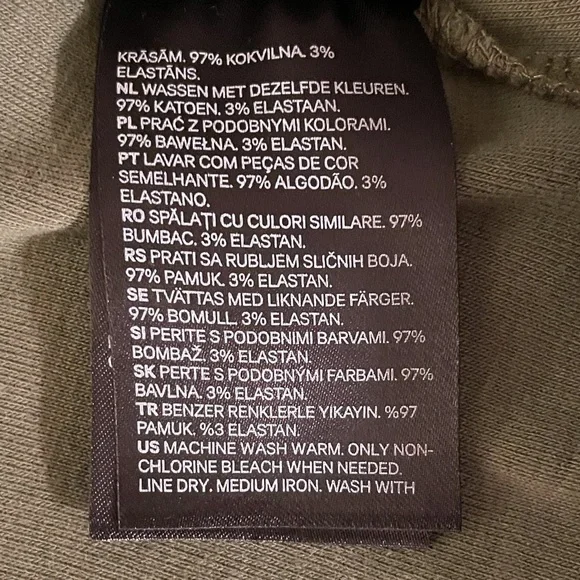 H&M Long Sleeve Ribbed T-Shirt Olive Green Size Small - Picture 7 of 11